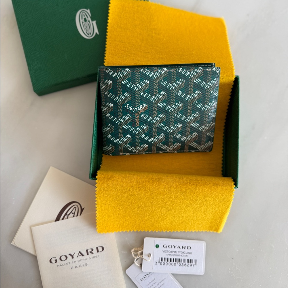 Brand New Green Goyard Wallet with Box and Tags